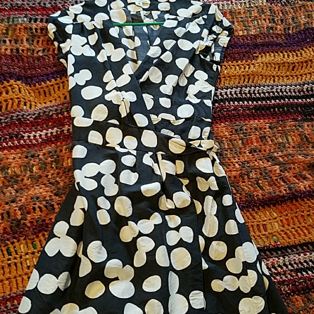 Polka dot wrap around dress